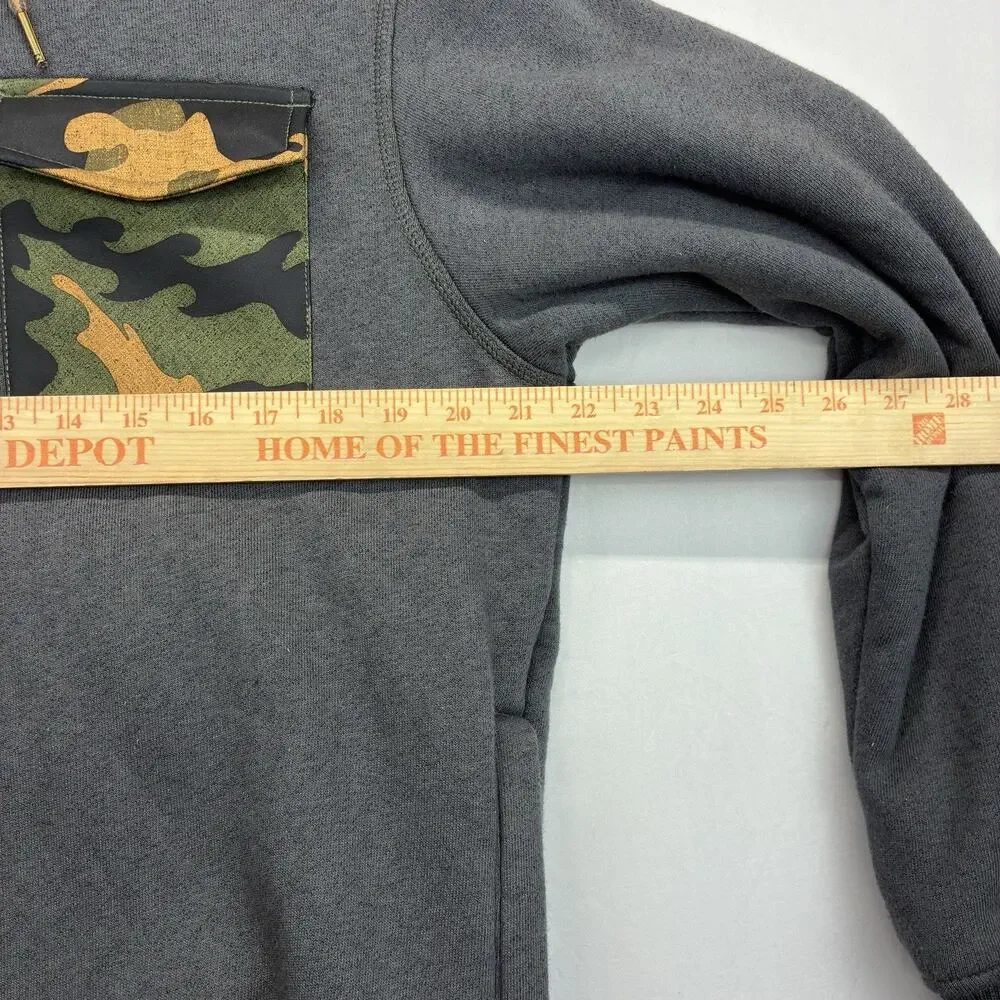 Billabong Men’s Small Fleece Jacket Gray Camo Hooded Full Zip Outdoor